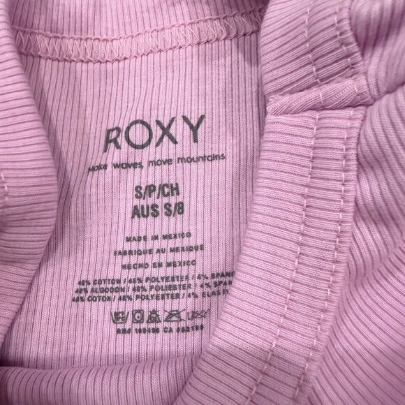 Roxy Womens Medium Roxify Pink Ribbed Crop Tank - Picture 3 of 4